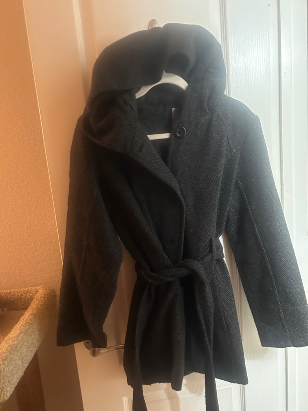 croft & barrow Black Coat with Subtle Red Trim
